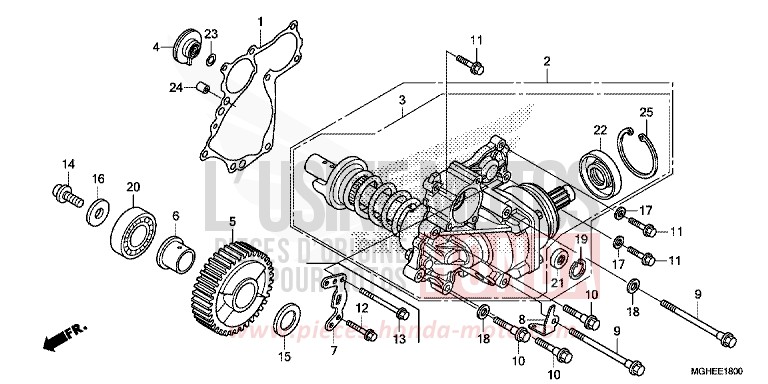 SIDE GEAR CASE for VFR1200X Dual Clutch MAT PEARL GLARE WHITE (NHB54) from 2014